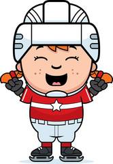 Cartoon Hockey Player Celebrate