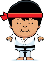 Smiling Cartoon Karate Kid
