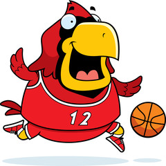 Cartoon Cardinal Basketball