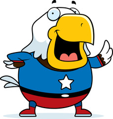 Cartoon Superhero Bald Eagle