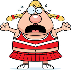 Scared Cartoon Cheerleader