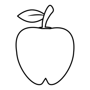 Apple Food Healthy Image Outline Vector Illustration Eps 10