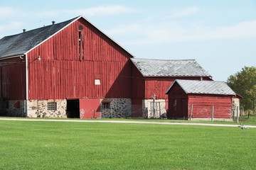 Obraz premium Red Barn and Sheds