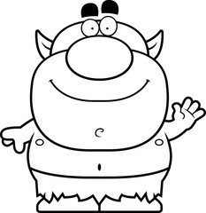 Waving Cartoon Goblin