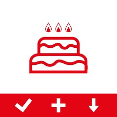 cake with candles icon stock vector illustration flat design
