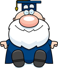 Cartoon Professor Sitting