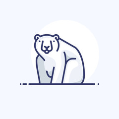 Colourful outline icon of a polar bear
