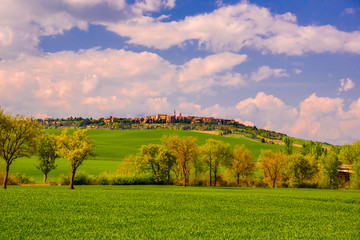 View of Tuscany countryside in spring