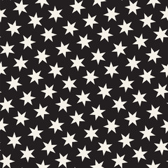 Trendy Texture With Scattered Geometric Shapes. Vector Seamless Pattern.