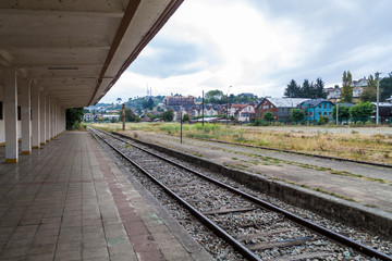 Fototapeta na wymiar Former train station in Puerto Varas, Chile