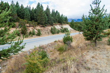 Highway in mountains near Bariloche, Argentina