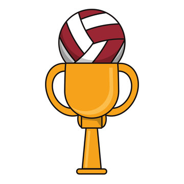volleyball trophy sport golden image vector illustration eps 10