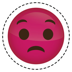 sad cartoon face icon over white background. colorful design. vector illustration