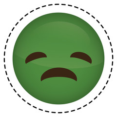 sad cartoon face icon over white background. colorful design. vector illustration