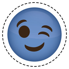 Obraz premium happy cartoon face icon over white background. colorful design. vector illustration