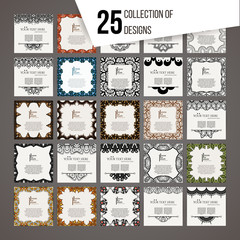 Set of vector design templates. Business card with floral circle ornament. Mandala style.