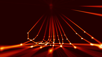 Fototapeta premium Abstract fire mesh background.Polygonal structure.