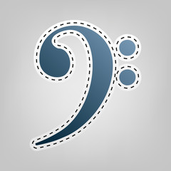 Cube sign illustration. Vector. Blue icon with outline for cutting out at gray background.