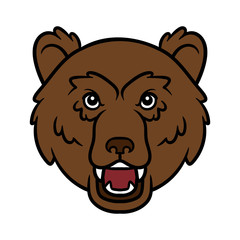 Cartoon Bear Head Vector Illustration