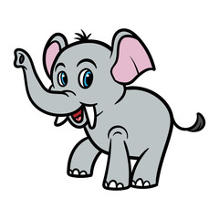 Cartoon Elephant Vector Illustration