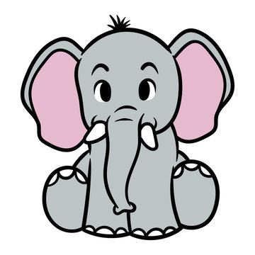 Cartoon Elephant Vector Illustration