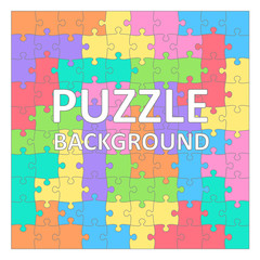 Children's Puzzles background with colored tetris shapes. 100 pieces.
