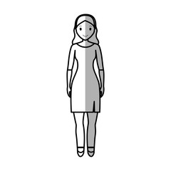 woman standing cartoon icon over white background. vector illustration