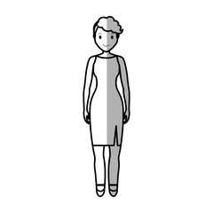 woman standing cartoon icon over white background. vector illustration