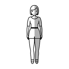 woman standing cartoon icon over white background. vector illustration