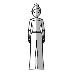 woman standing cartoon icon over white background. vector illustration