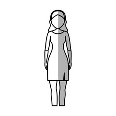 woman standing cartoon icon over white background. vector illustration