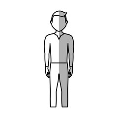 man standing cartoon icon over white background. vector illustration