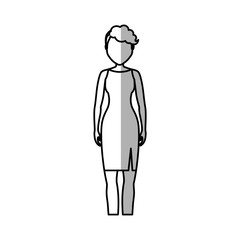 woman standing cartoon icon over white background. vector illustration
