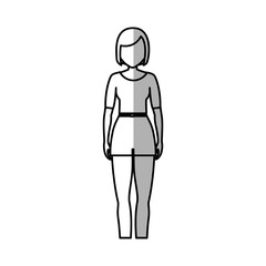 woman standing cartoon icon over white background. vector illustration