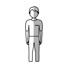 man standing cartoon icon over white background. vector illustration