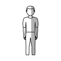 man standing cartoon icon over white background. vector illustration