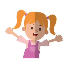 Girl cartoon icon. Kid childhood little and people theme. Isolated design. Vector illustration