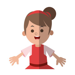 Girl cartoon icon. Kid childhood little and people theme. Isolated design. Vector illustration