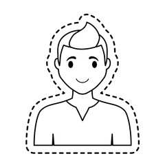 happy man cartoon icon over white background. vector illustration