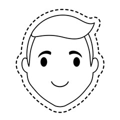 Obraz na płótnie Canvas happy man face cartoon icon over white background. vector illustration