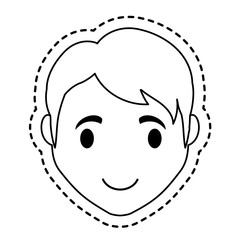 happy man face cartoon icon over white background. vector illustration