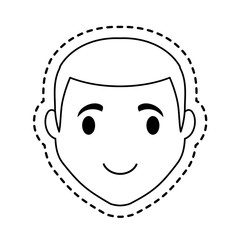 happy man face cartoon icon over white background. vector illustration