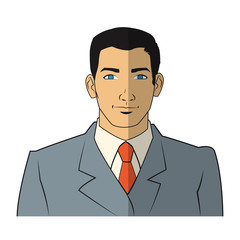 Man cartoon with suit icon. Male avatar person people and human theme. Isolated design. Vector illustration