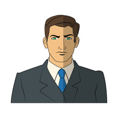 Man cartoon with suit icon. Male avatar person people and human theme. Isolated design. Vector illustration