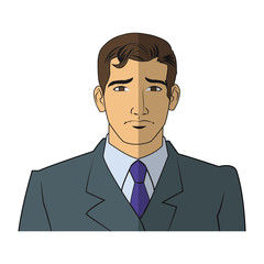 Man cartoon with suit icon. Male avatar person people and human theme. Isolated design. Vector illustration
