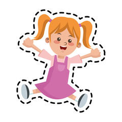 Girl cartoon icon. Kid childhood little and people theme. Isolated design. Vector illustration