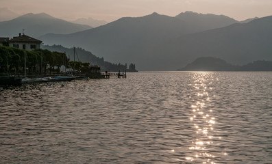 Lake Como - early morning in summer season.