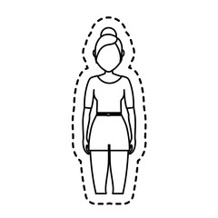 woman cartoon icon over white background. vector illustration