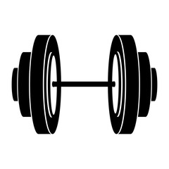 black silhouette dumbbell for training in gym vector illustration