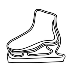 monochrome contour of ice skate vector illustration